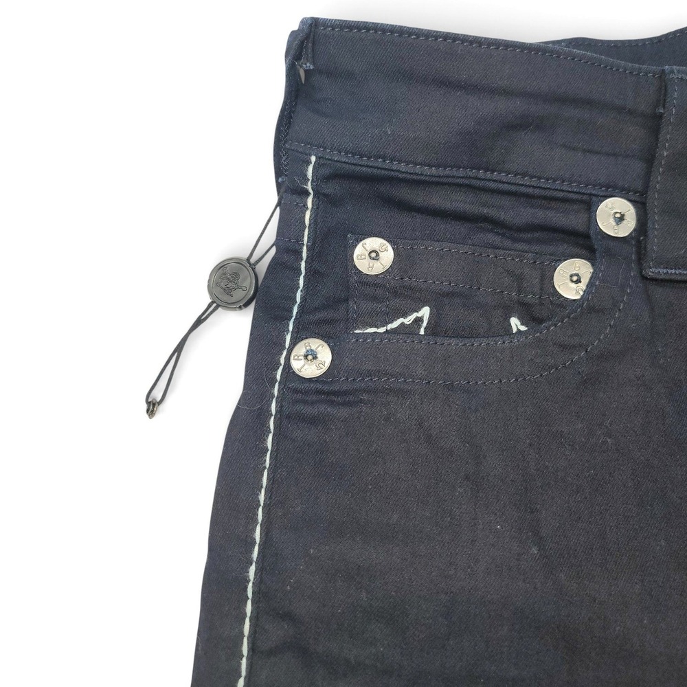 True Religion Jack Jeans Mens 31x32 Skinny Tapered Made USA‎ Dark Wash NWOT - Picture 4 of 6